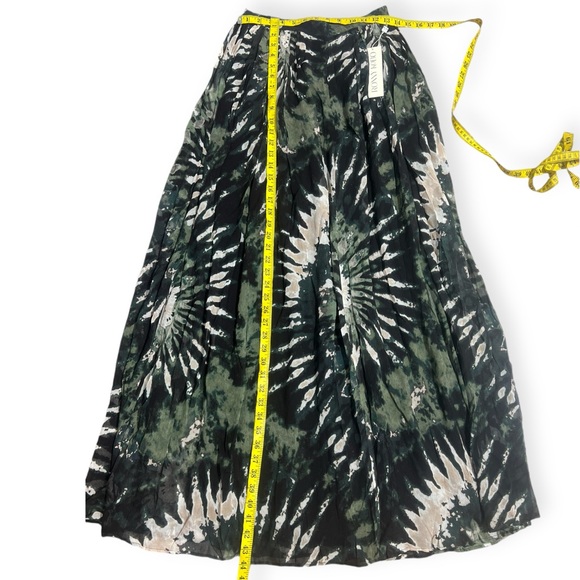 Ronny Kobo silk maxi skirt green tie dye silk georgette Raquelle skirt sz Small - Picture 5 of 11